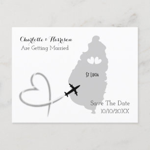 Destination Weddings St Lucia Save The Date Announcement Postcard