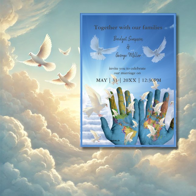 destination worldmap holy matrimony invitation (Creator Uploaded)