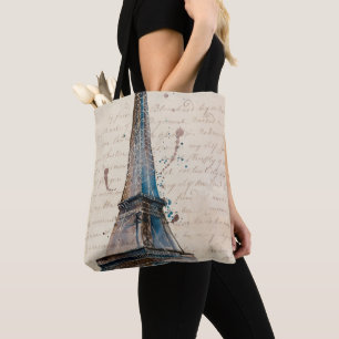 Destinations   Letters From The Eiffel Tower Tote Bag