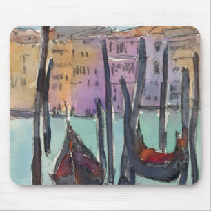Destinations   Two Gondolas in Venice Sketch Mouse Pad