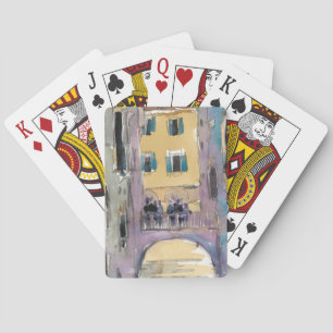 Destinations Venice Canal Bridge View Playing Cards