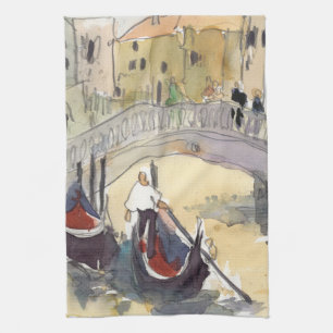 Destinations Venice Plein Air Gondola Ride Tea Towel
