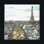 Destinations | Vintage Eiffel Tower in Paris View Magnet<br><div class="desc">Afternoon has broken and you are transpired in a beautiful day in Paris. The watercolor gives us a fresh outlook at the booming capital of France. The fantastic artwork was painted by the one and only Melissa Wang. She allows us to see Paris through her eyes. With the Eiffel Tower...</div>