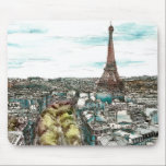 Destinations | Vintage Eiffel Tower in Paris View Mouse Pad<br><div class="desc">Afternoon has broken and you are transpired in a beautiful day in Paris. The watercolor gives us a fresh outlook at the booming capital of France. The fantastic artwork was painted by the one and only Melissa Wang. She allows us to see Paris through her eyes. With the Eiffel Tower...</div>