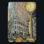 Destinations | Vintage Fifth Avenue Clock iPad Pro Cover<br><div class="desc">Discover this wonderfully crafted watercolor and ink design by Melissa Wang and brought to you by World Art Group on Zazzle. This picture depicts New York's Flatiron Building and the Fifth Avenue Clock surrounded by the hustle and bustle of everyday city life. Check out the clear detail in the buildings...</div>
