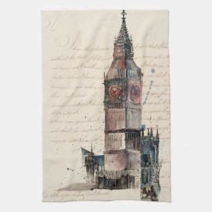 Destinations Vintage Letters From Big Ben Tea Towel