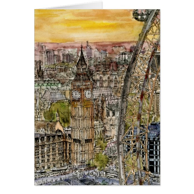 Destinations | Watercolor Big Ben & London Eye (Front)
