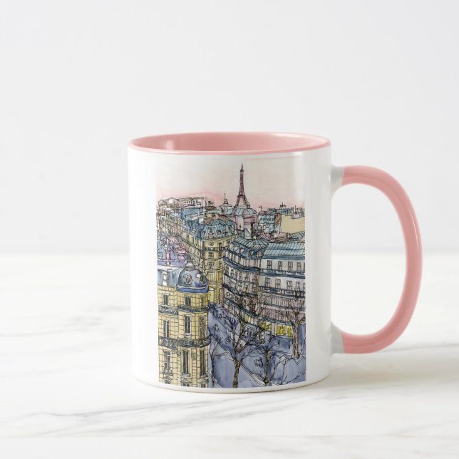 Destinations | Watercolor Eiffel Tower & Paris Mug (Right)