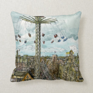 Destinations Watercolor European Swing Ride Cushion