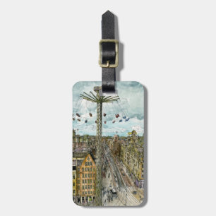 Destinations Watercolor European Swing Ride Luggage Tag