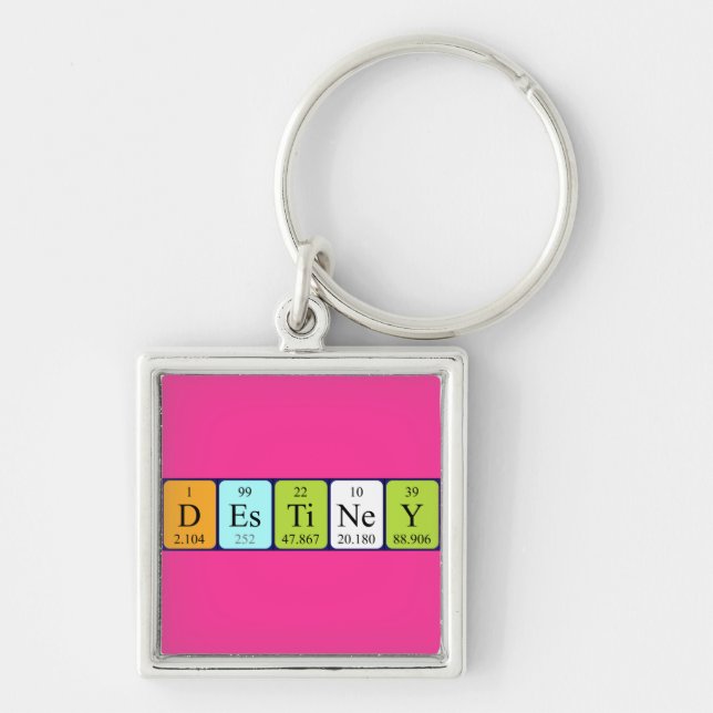 Destiney periodic table name keyring (Front)