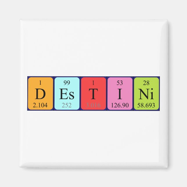 Destini periodic table name magnet (Front)
