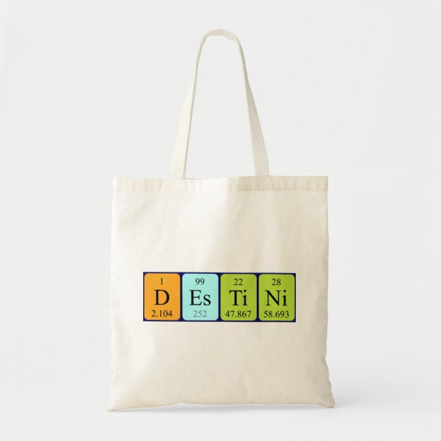 Destini periodic table name tote bag (Front)