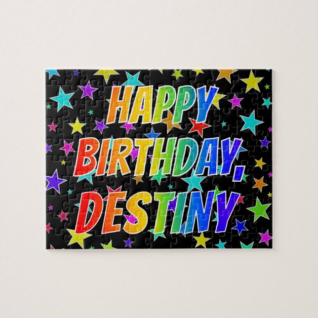 "DESTINY" First Name, Fun "HAPPY BIRTHDAY" Jigsaw Puzzle (Horizontal)