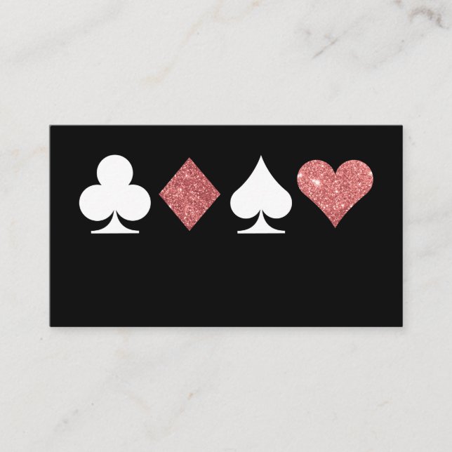 Destiny Las Vegas Glittered Rose Gold Place Card (Front)