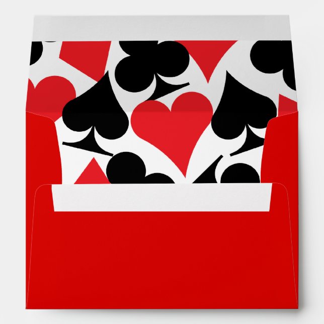 Destiny Las Vegas Wedding Invitation Red Black Envelopes (Back (Bottom))