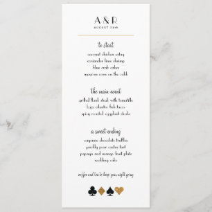 Destiny Las Vegas Wedding Menu Faux Gold Glitter