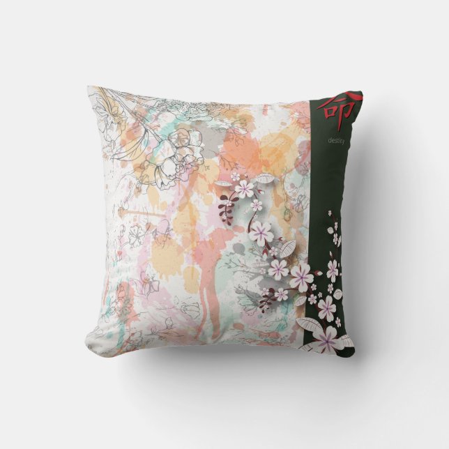 destiny oriental floral splash vector cushion (Front)