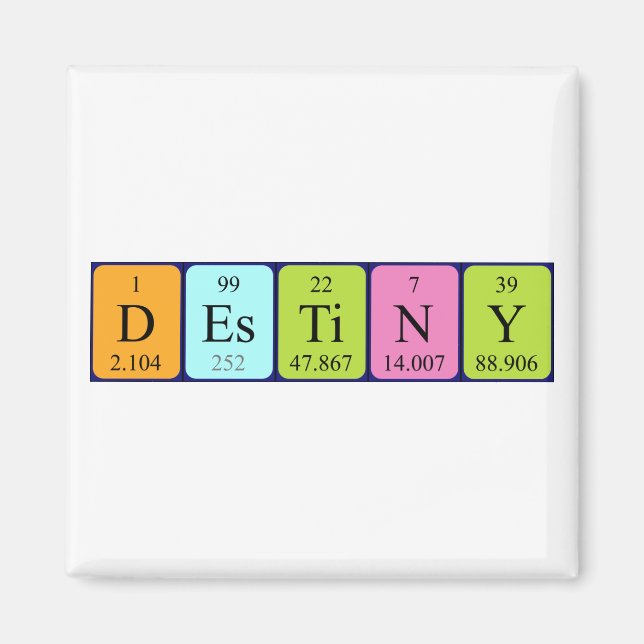 Destiny periodic table name magnet (Front)