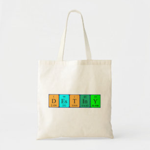Destiny periodic table name tote bag
