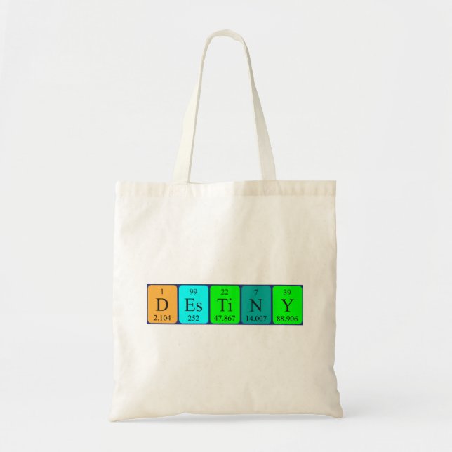 Destiny periodic table name tote bag (Front)