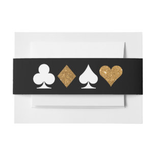 Destiny Vegas Invite Faux Gold Glitter Bellyband Invitation Belly Band