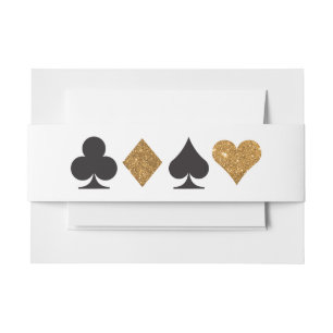 Destiny Vegas Invite Faux Gold Glitter Bellyband Invitation Belly Band