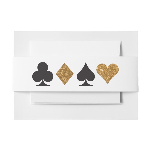 Destiny Vegas Invite Faux Gold Glitter Bellyband Invitation Belly Band (Front Example)