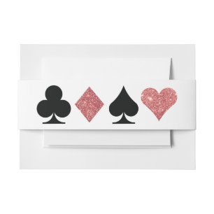 Destiny Vegas Invite Rose Gold Glitter Bellyband Invitation Belly Band