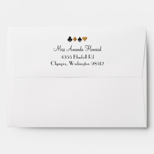 Destiny Vegas Wedding Party Faux Gold Glitter Envelope (Back (Top Flap))