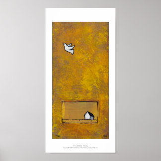 Destiny white dove bird flight pretty painting art poster