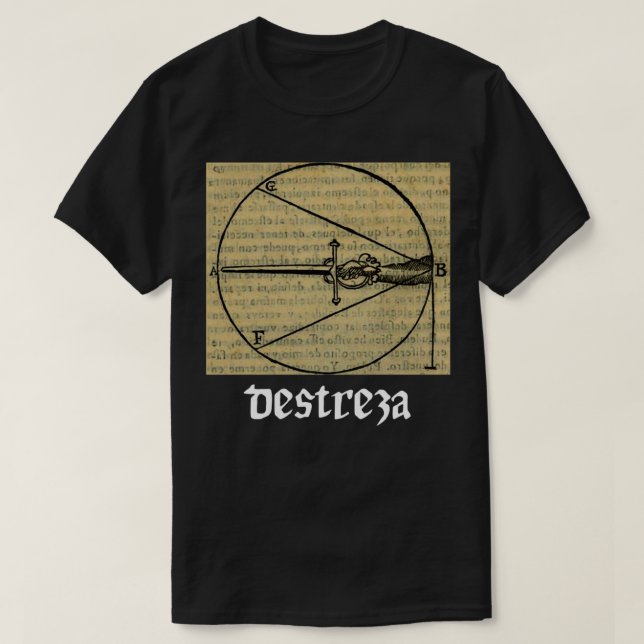 Destreza Carranza Rapier Plate Historical European T-Shirt (Design Front)