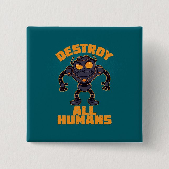 Destroy All Humans Angry Robot 15 Cm Square Badge (Front)