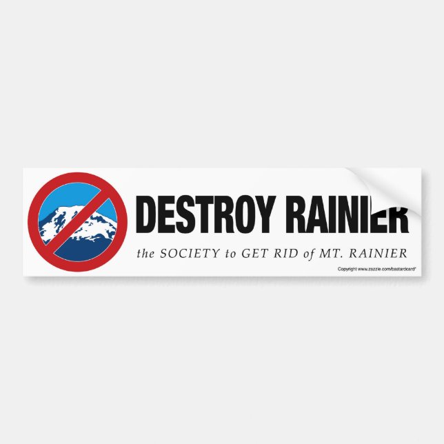 Destroy Rainier Bumper Sticker (Front)