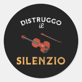 Destroy Silence Violin Set Classic Round Sticker