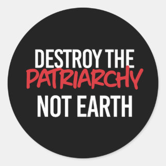 Destroy the Patriarchy Not Earth Classic Round Sticker