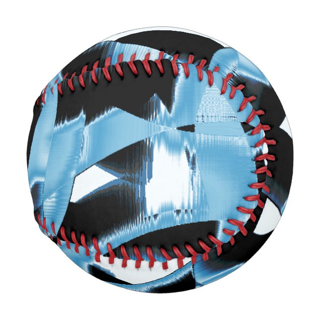 Destroyed blue and black scraps or tape baseball (Front Right)