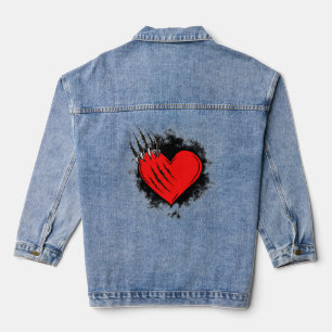 Destroyed heart denim jacket
