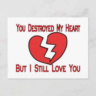 Destroyed My Heart Valentine Holiday Postcard