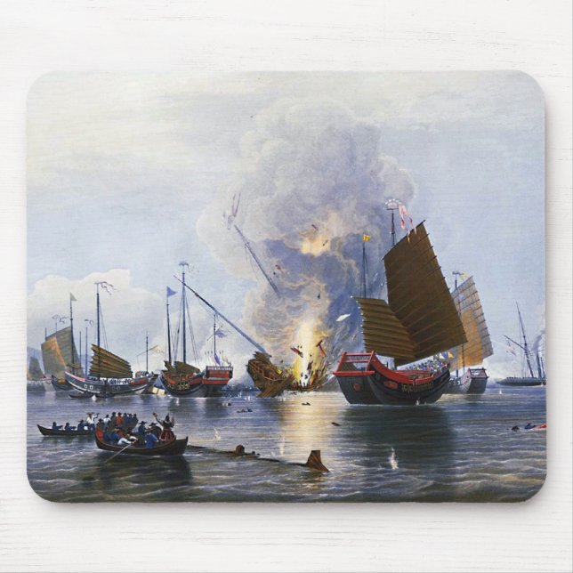 Destroying Chinese War Junks 1843 Mouse Pad (Front)