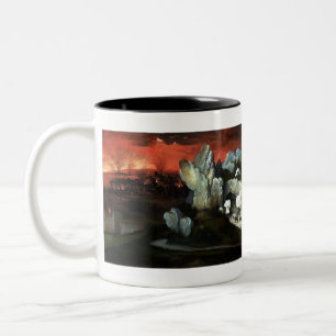 Destruction of Sodom and Gomorrah - Joachim Patine Two-Tone Coffee Mug