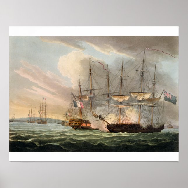 Destruction of the French Fleet in Basque Roads, A Poster (Front)