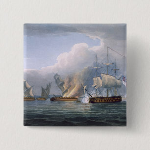 Destruction of the French Frigates L'Arianne & L'A 15 Cm Square Badge