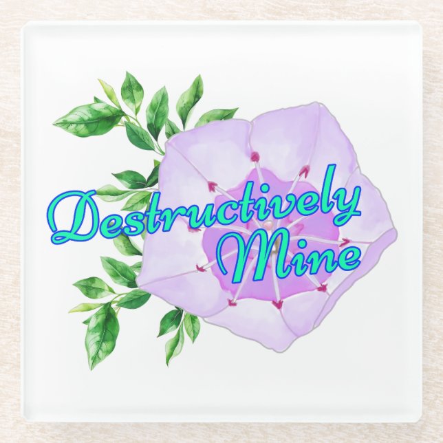 Destructively Mine Glass Coaster (Front)