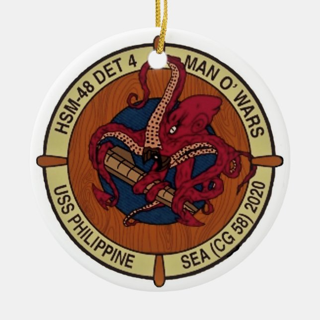 Det 4 Christmas at Sea Ceramic Tree Decoration (Front)