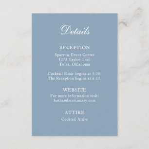 Detail Enclosure Card Dusty Blue Wedding Card