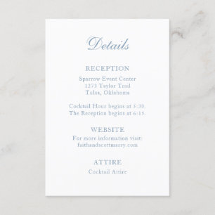 Detail Enclosure Card Dusty Blue Wedding Invite