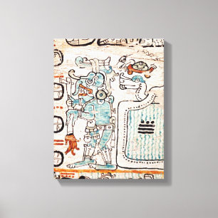 Detail from a Mayan codex Canvas Print