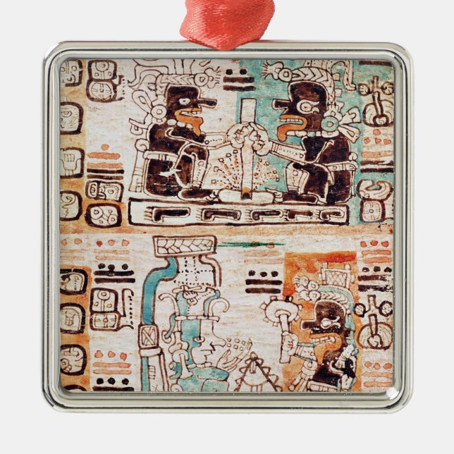 Detail from a Mayan codex Metal Tree Decoration (Front)