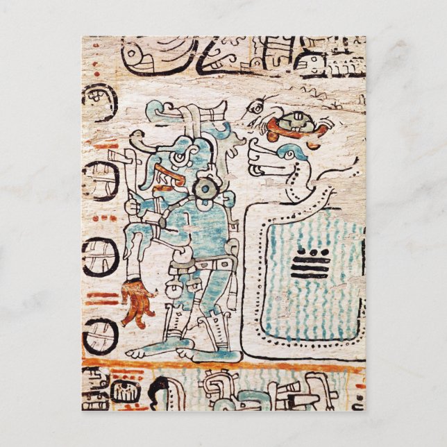 Detail from a Mayan codex Postcard (Front)